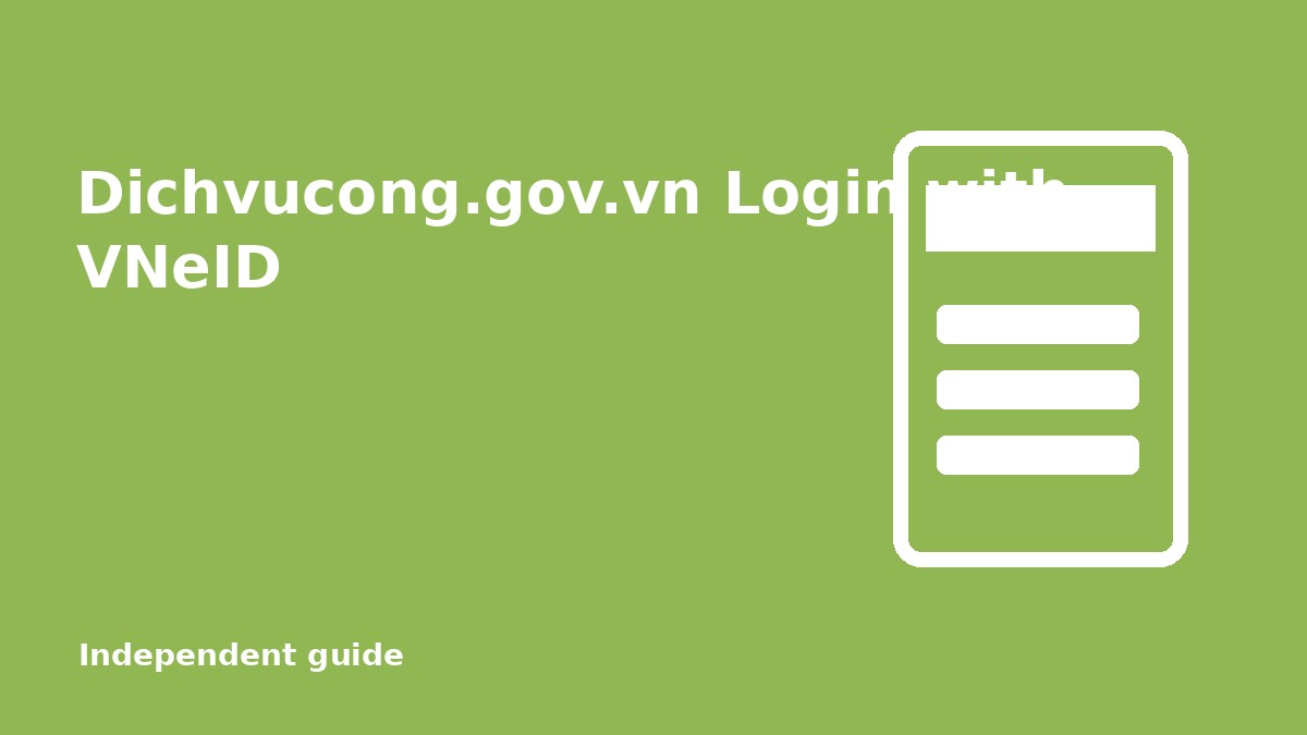 Dichvucong Gov VN Login with VNeID